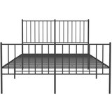 Metalni okvir kreveta uzglavlje i podnožje crni 120x200 cm | shoptok.hr