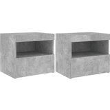  The Living Store Nočna omarica z LED lučkami 2 kosa betonsko siva 50x40x45 cm - Nočna Omarica, (21503088) | Shoptok.si