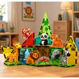 Magnetic Construction Blocks Wild Animals Jungle ZOO 27 pcs. | shoptok.hr