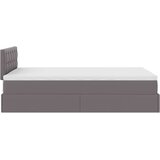 vidaXL Otomanski okvir kreveta s madracem sivi 120x200cm umjetna koža | shoptok.hr