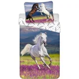 Pamučna dječja posteljina za krevet za jednu osobu 140x200 cm Horse "Meadow" –