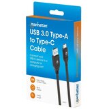 Manhattan kabel 394871, USB-A na USB-C, USB 3.0, 5 Gbps, 3.0A, 2m, Crni | shoptok.hr