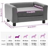 SOFA za pse siva 60 x 43 x 30 cm od pliša i umjetne kože | shoptok.hr