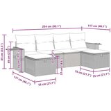 vidaXL Vrtna sedežna garnitura 6-delna z blazinami bež poli ratan | Shoptok.si