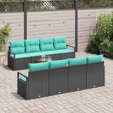  Vrtna sedežna garnitura z blazino 9 pcs Črna poli ratan, (5000143845) | Shoptok.si