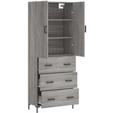 vidaXL Visoka komoda siva sonome 69 5x34x180 cm od konstruiranog drva | shoptok.hr