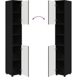 vidaXL Set namještaja za kupaonicu Zidne 4 pcs Crna 61 x 35 x 64 cm | shoptok.hr