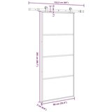 vidaXL Klizna vrata s priborom 90 x 205 cm od ESG stakla i aluminija | shoptok.hr
