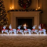  Božićni irvas 6 kom. 80 LED lampica Plava 43 x 19 x 65 cm | shoptok.hr