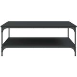  Stolić za kavu crni 100 x 100 x 40 cm od konstruiranog drva | shoptok.hr