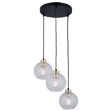  Luster na sajli DEVON 3xE27/15W/230V crna/prozirna | Eponuda.com