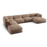 Micadoni Svjetlo smeđa kutna garnitura od bouclé tkanine (s lijevim kutom/u obliku slova "U") Martina – Home | shoptok.hr