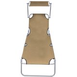 Maison Chic Zložljiv Ležalnik - Sončna ležalnik s streho taupe aluminij, (22042657) Cene