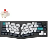 Q8 Max (Alice Layout) QMK/VIA Brezžična Mehanska Tipkovnica po meri, Ogljikov črnilo, Jupiter Red / Q8M-M1, (5000130939)
