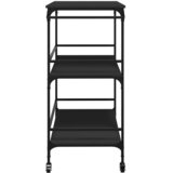  Kuhinjska kolica crna 100,5 x 50 x 105 m od konstruiranog drva | shoptok.hr