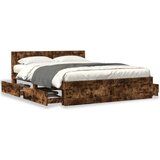 vidaXL Okvir za krevet s uzglavljem boja hrasta 160x200 cm drveni | shoptok.hr