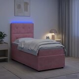  LED okvir za krevet s madracem Ružičasta 90 x 200 cm Baršun | shoptok.hr