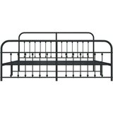 Metalni okvir kreveta uzglavlje i podnožje crni 193x203 cm | shoptok.hr