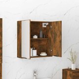 vidaXL Kopalniška omarica z ogledalom dimljeni hrast 64x20x67 cm | Shoptok.si
