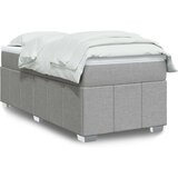 vidaXL Box spring postelja z vzmetnico svetlo siva 90x200 cm blago | Shoptok.si