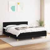  Krevet s oprugama i madracem crni 160x200 cm od tkanine | shoptok.hr