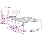  Okvir za krevet s uzglavljem Siva Sonoma 90 x 190 cm | shoptok.hr