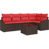  Set sofe 6 kom. Smeđa poliratan 233,5 x 123,5 x 85 cm | shoptok.hr