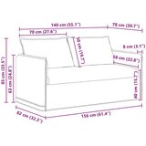 SOFA Svijetlo siva 195 x 82 x 85 cm Metal | shoptok.hr