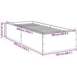 vidaXL Posteljni okvir dimljeni hrast 100x200 cm inženirski les | Shoptok.si