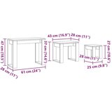 vidaXL Komplet mizic 3-delni artisan hrast inženirski les | Shoptok.si