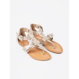 Shelvt Light beige sandals with a snakeskin motif | shoptok.hr