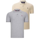 Dewberry DUO SET T8561 MENS TSHIRT-GREY-BEIGE Cene