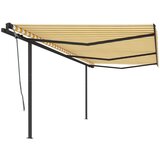 vidaXL Ročno zložljiva tenda s stebrički 6x3 m rumena in bela, (20803736) | Shoptok.si