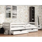  Drveni dječji krevet Ergo s ladicom - bijeli - 200x90 cm - Madrac PE pjena 8 cm-spužvasti madrac | shoptok.hr