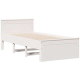 vidaXL Knjižna postelja brez vzmetnice bela 75x190 cm trdna borovina | Shoptok.si