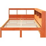  Knjižna postelja brez vzmetnice vošč. rjava 120x200 cm borovina | Shoptok.si