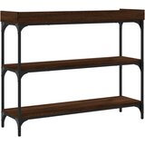  Konzolni stol s policama smeđa boja hrasta 100 x 30 x 80 cm | Shoptok.si
