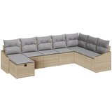 vidaXL 8-delni vrtni kavč s blazinami Bež poli ratan, (22090913) | Shoptok.si