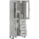  Visoka komoda siva betona 69 5x34x180 cm od konstruiranog drva | shoptok.hr