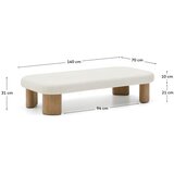 Kave Home Vrtni stolić za kavu s betonskom pločom stola 70x140 cm Labra – | shoptok.hr