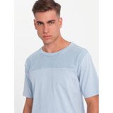Ombre Men's cotton T-shirt with delicate embroidery - cream | shoptok.hr