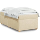 vidaXL Box spring postelja z vzmetnico krem 90x190 cm blago | Shoptok.si