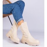Gemre Beige ankle boots with fabric insert Santorini | Shoptok.si