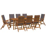  9-dijelni vrtni blagovaonski set Prirodna Čvrsto drvo akacije | shoptok.hr