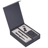  SET DARILO 2 KEMIJSKA OLOVKA PLUS KLJUČENKA PLUS OVITEK ZA KARTICE PLUS ZAPISNIK A5 MOLU 533077 TEMNO SIVA | Shoptok.si