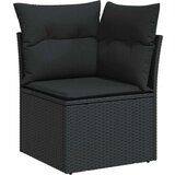 vidaXL 9-dijelni set vrtnih sofa s jastucima crni od poliratana bagrem | shoptok.hr