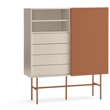 Teulat Ciglasta/bež visoka komoda s kliznim vratima 120x140 cm Nube – | shoptok.hr