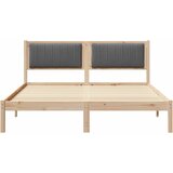  Krevetni okvir s tapiciranim uzglavljem Tamno siva 160 x 200 cm Smeđa | Shoptok.si