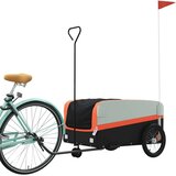 vidaXL Kolesarska prikolica črna in oranžna 45 kg železo | Shoptok.si