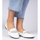 Gemre White women's loafers with rhinestones Kaletta | Shoptok.si